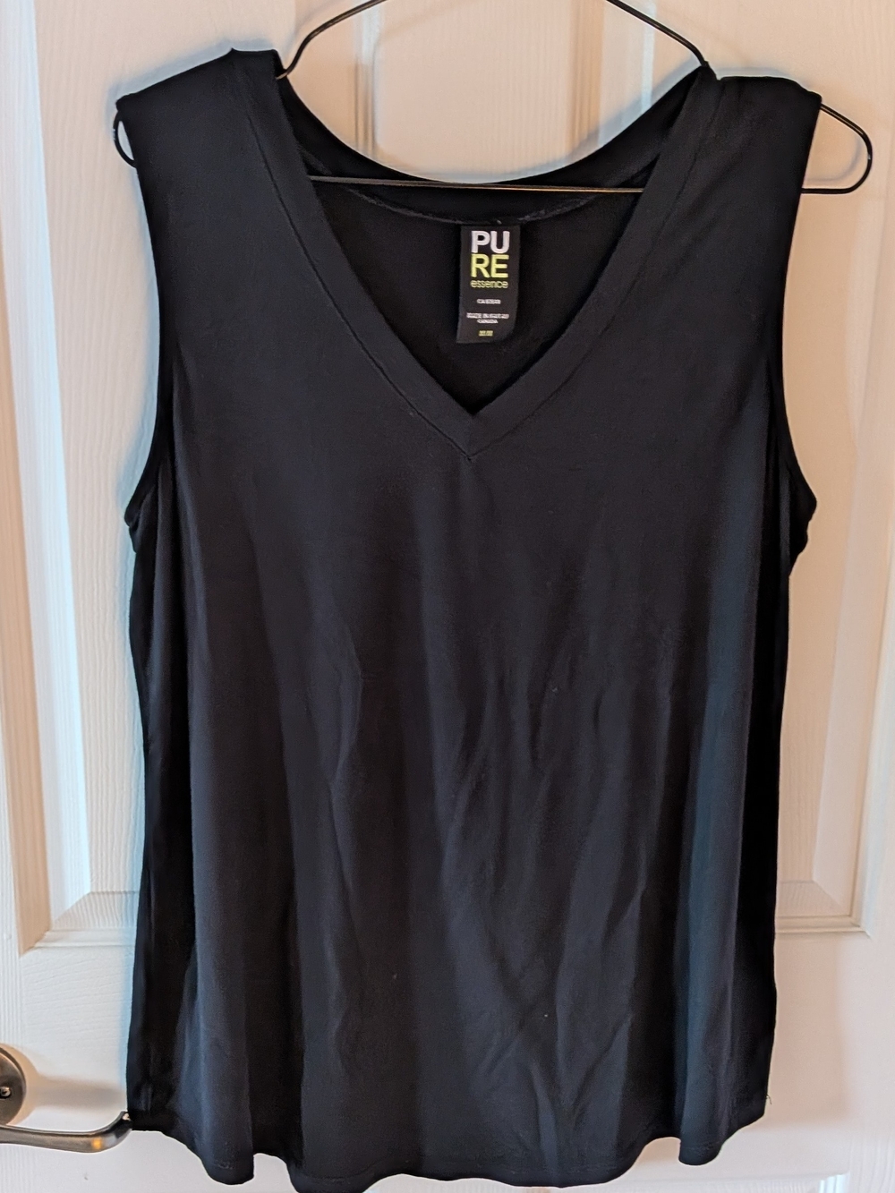 Pureology Black V‑Neck Sleeveless Tank Top- Made In Canada